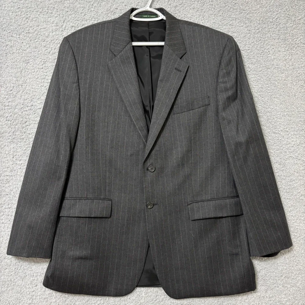 Lauren Ralph Lauren Gray Pinstripe Wool Blazer 43R Business Interview Sport Coat